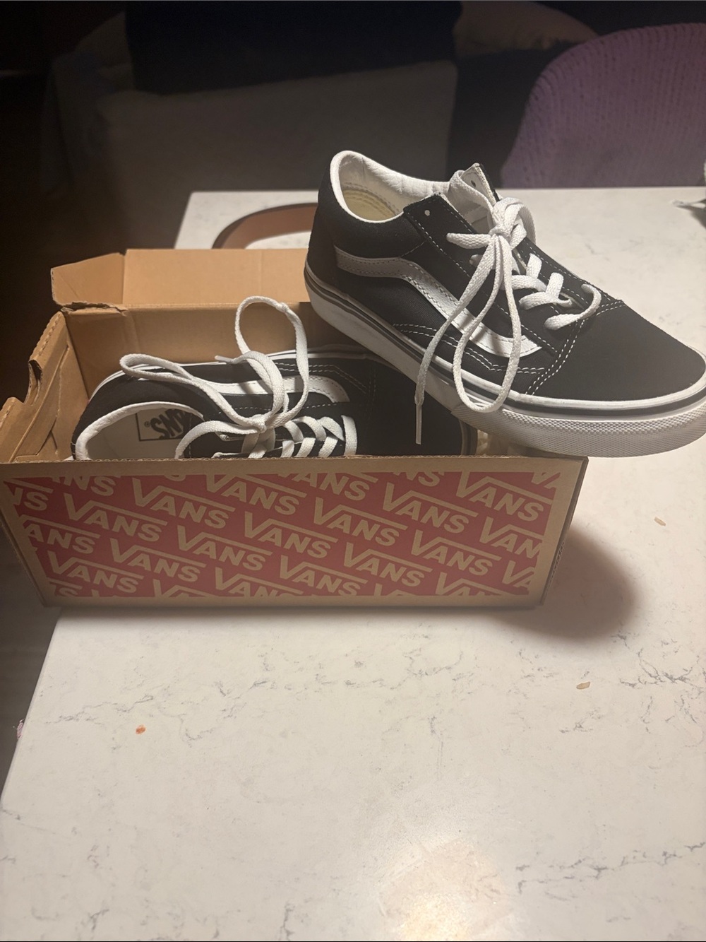 Vans Kids Old Skool Black with White Stripe Sneakers